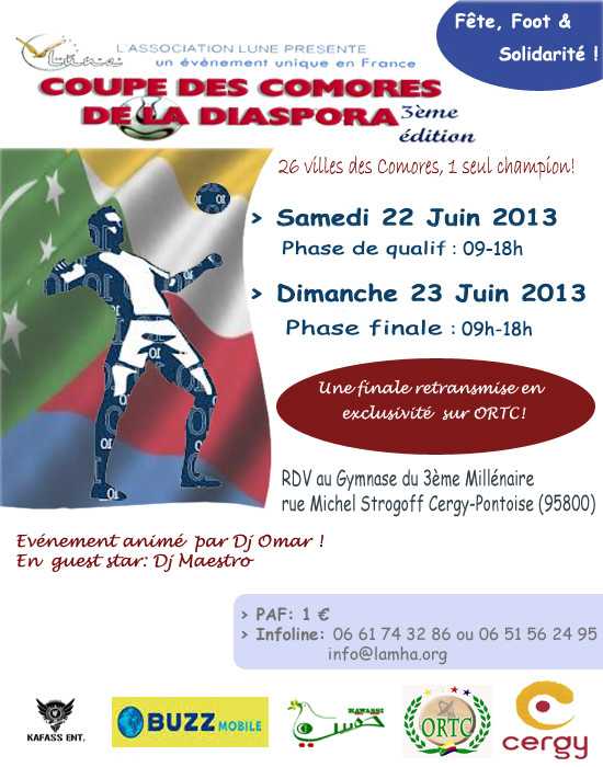Coupe des Comores de la Diaspora 2013 : fête, foot et solidarité
