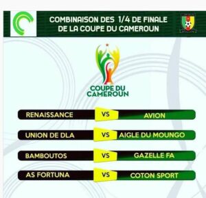 Les affiches des 1/4 de finale de la Coupe du Cameroun