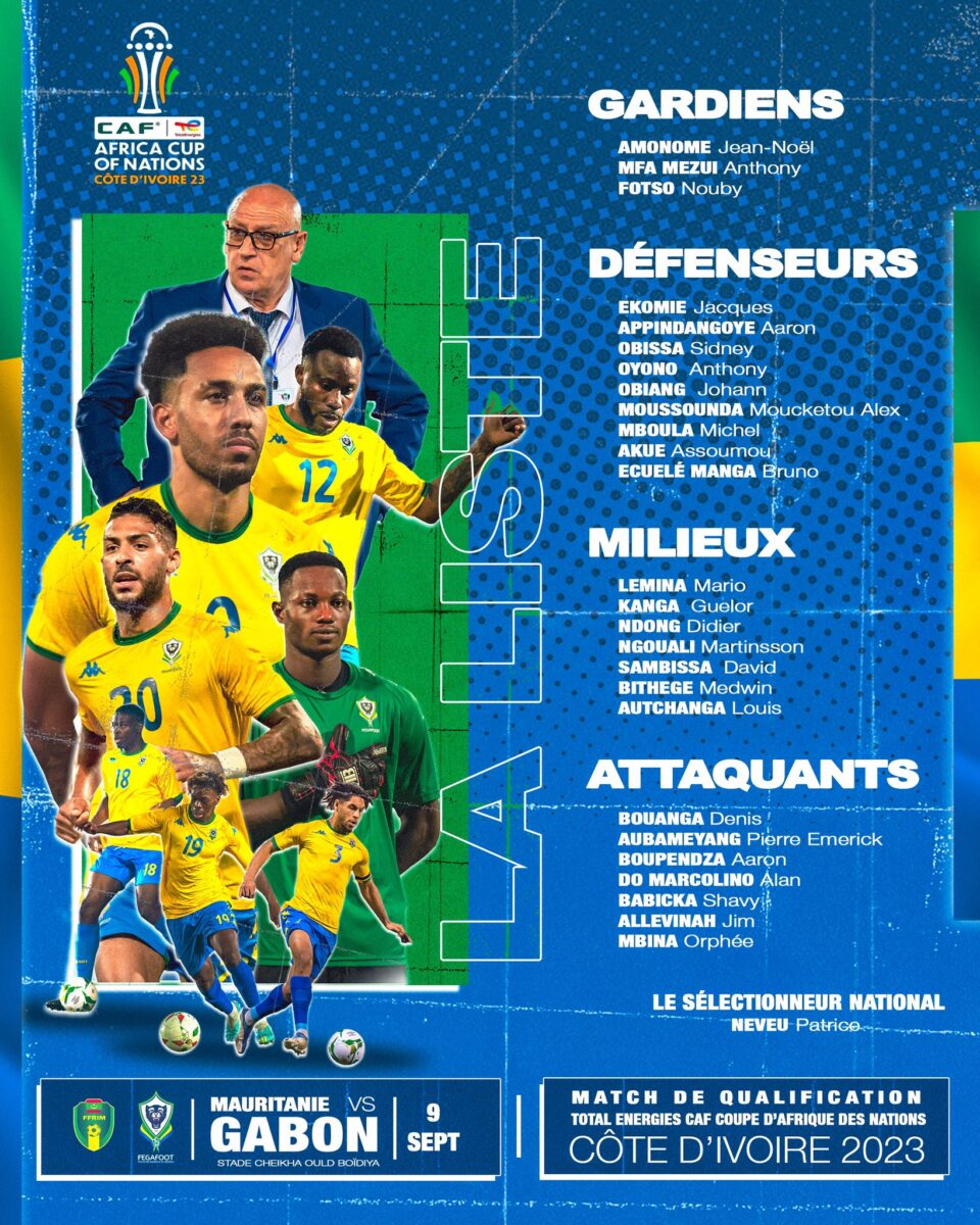 Liste du Gabon contre la Mauritanie