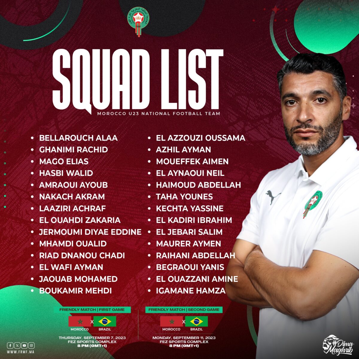 Liste Maroc U23, Brésil