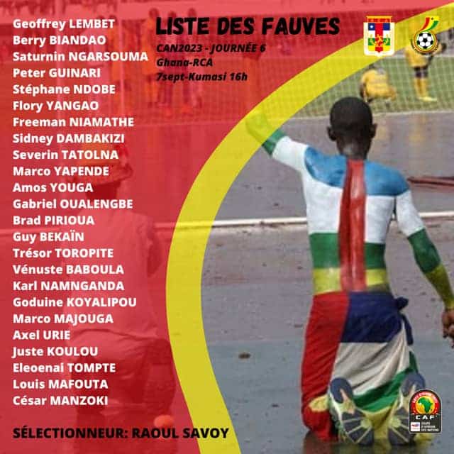 Liste Centrafrique Ghana