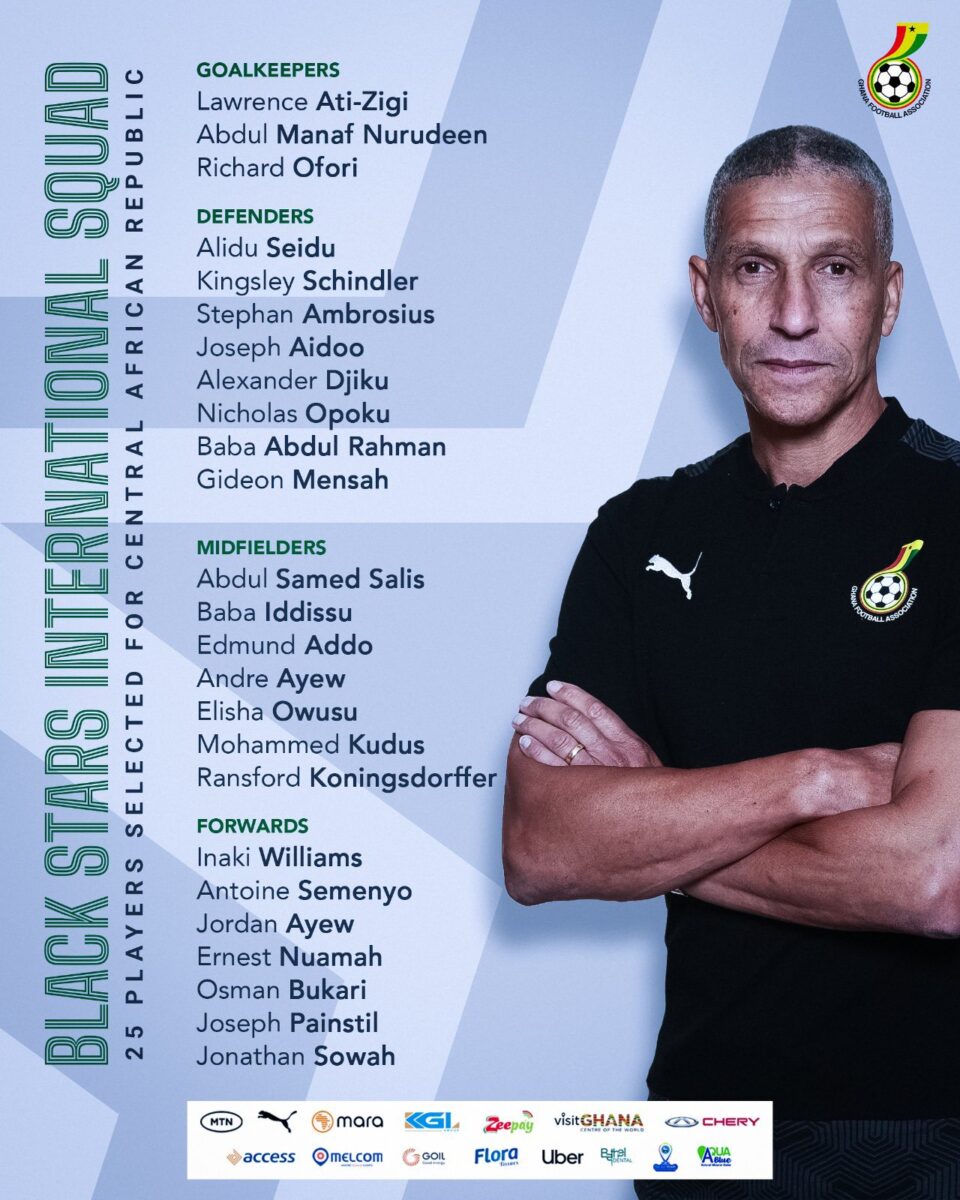 Liste Ghana Centrafrique