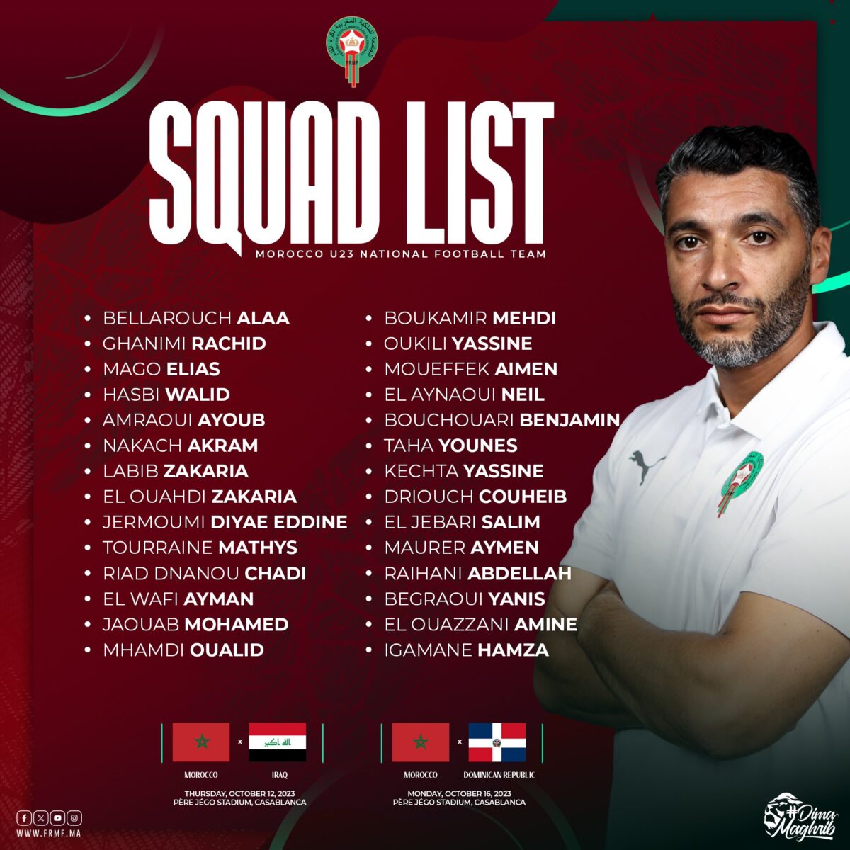 La liste du Maroc U23