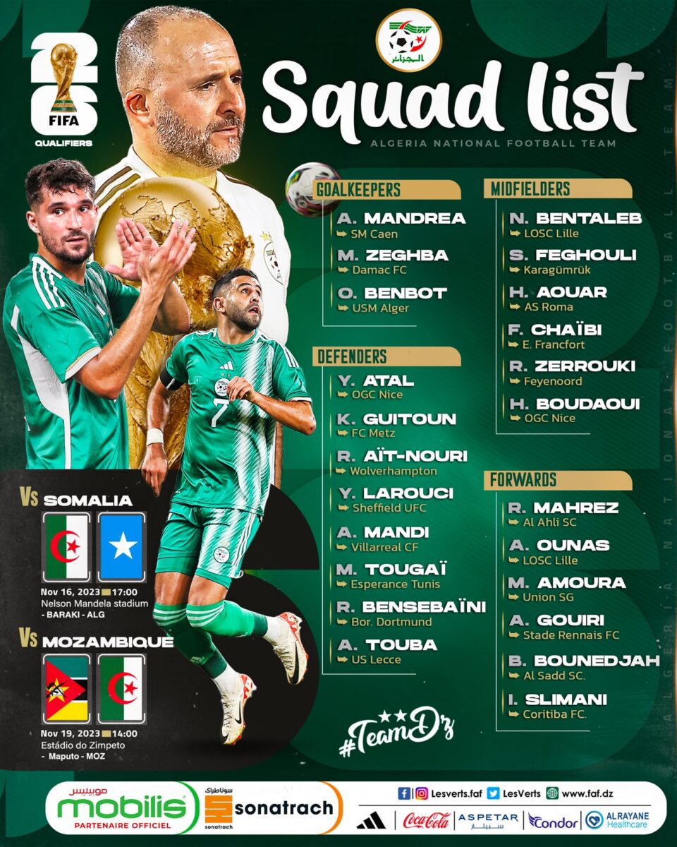 Liste Algérie Somalie Mozambique
