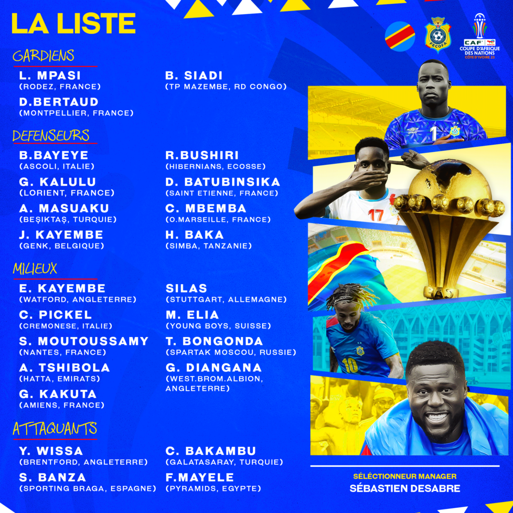 Liste RDC, CAN 2023