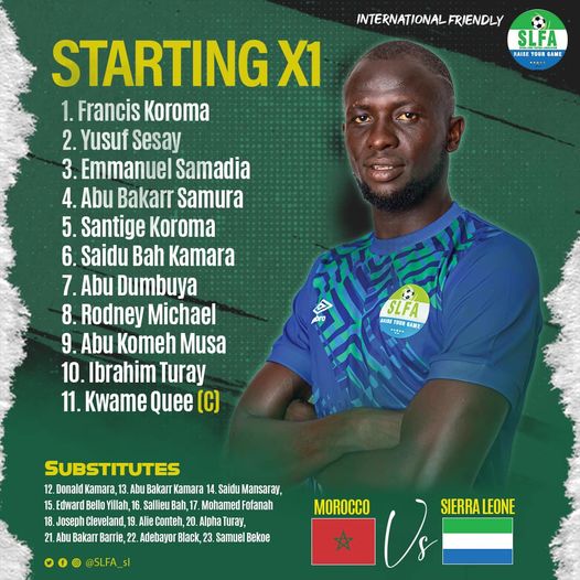 Les compos de Maroc-Sierra Leone