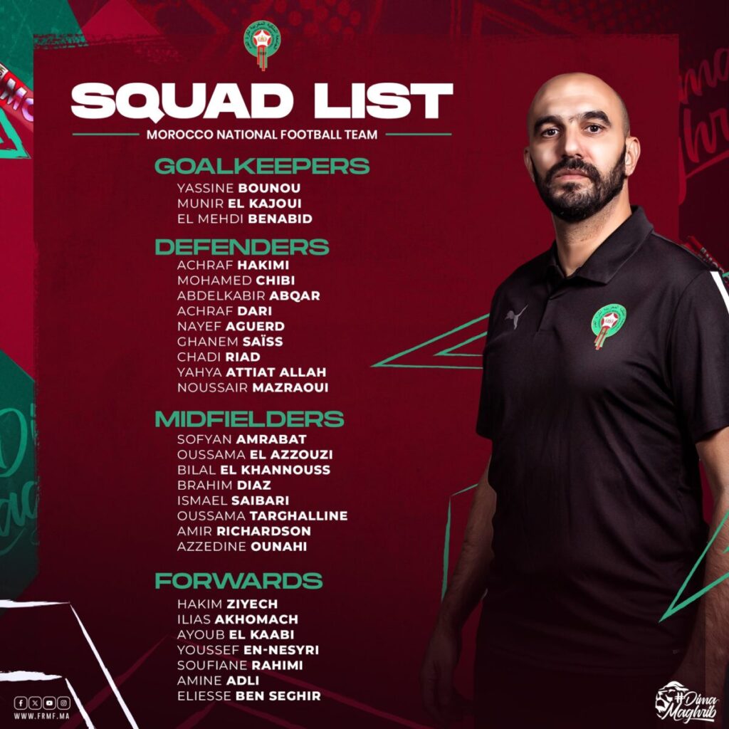 Liste Maroc, Congo, Zambie