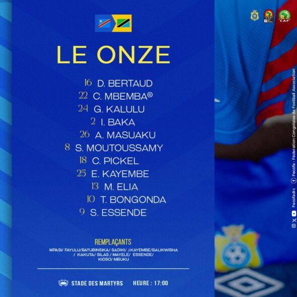 RDC-Tanzanie : chaîne TV, compos et heure du match
