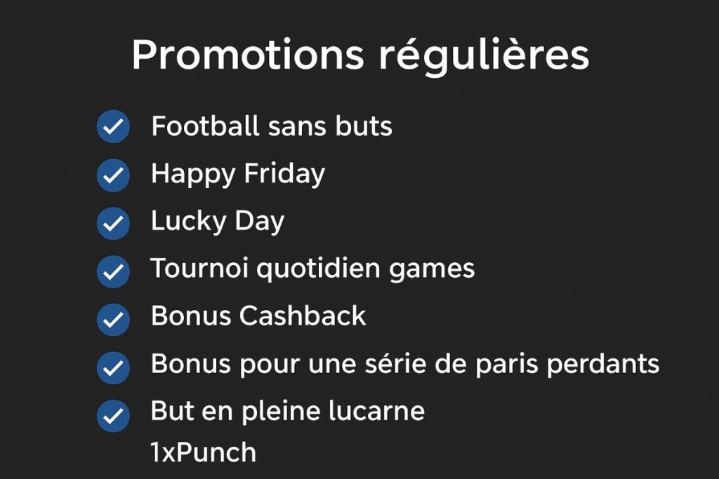 Avec le code promotionnel 1xbet, découvrez les offres et promotions régulière.