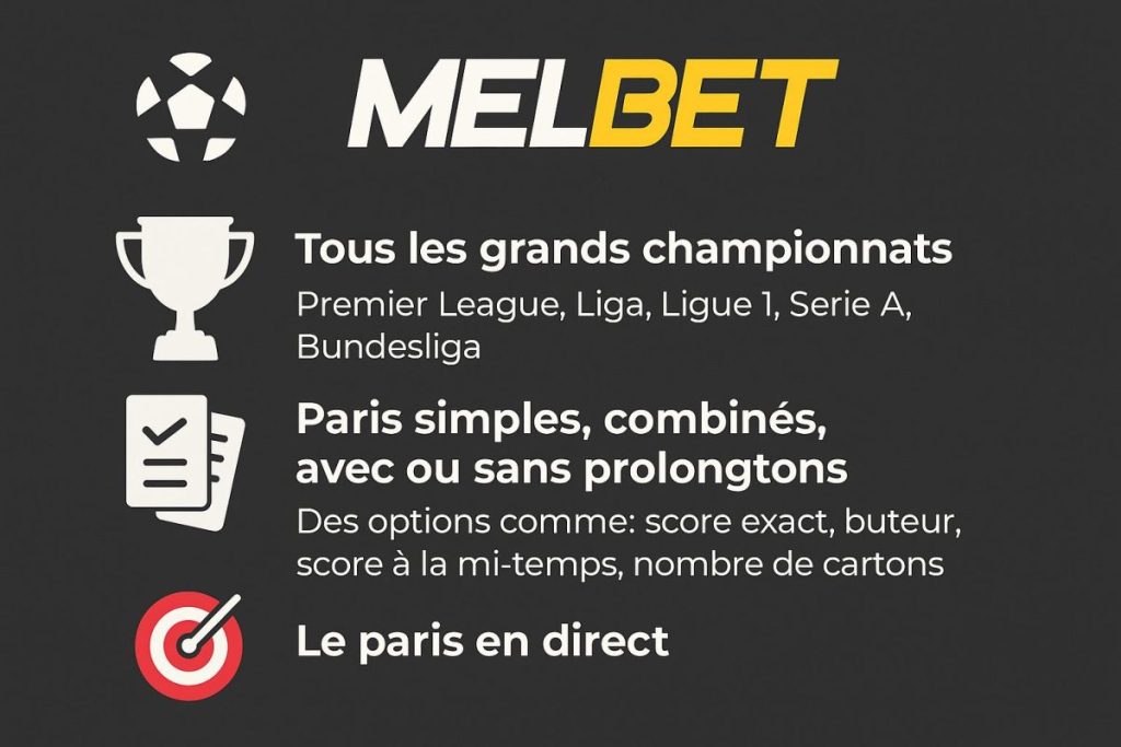 Pariez sur le football avec l'app Melbet