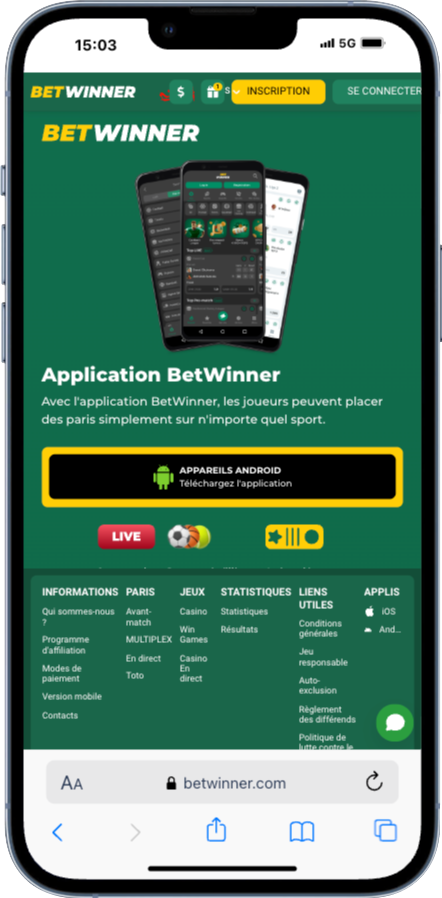 Télécharger l'APK Betwinner pour Android