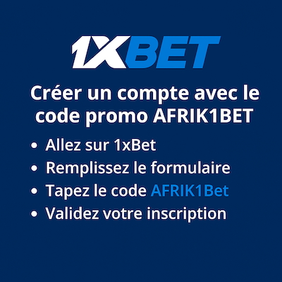 Créez un compte avec le bonus code 1xBet