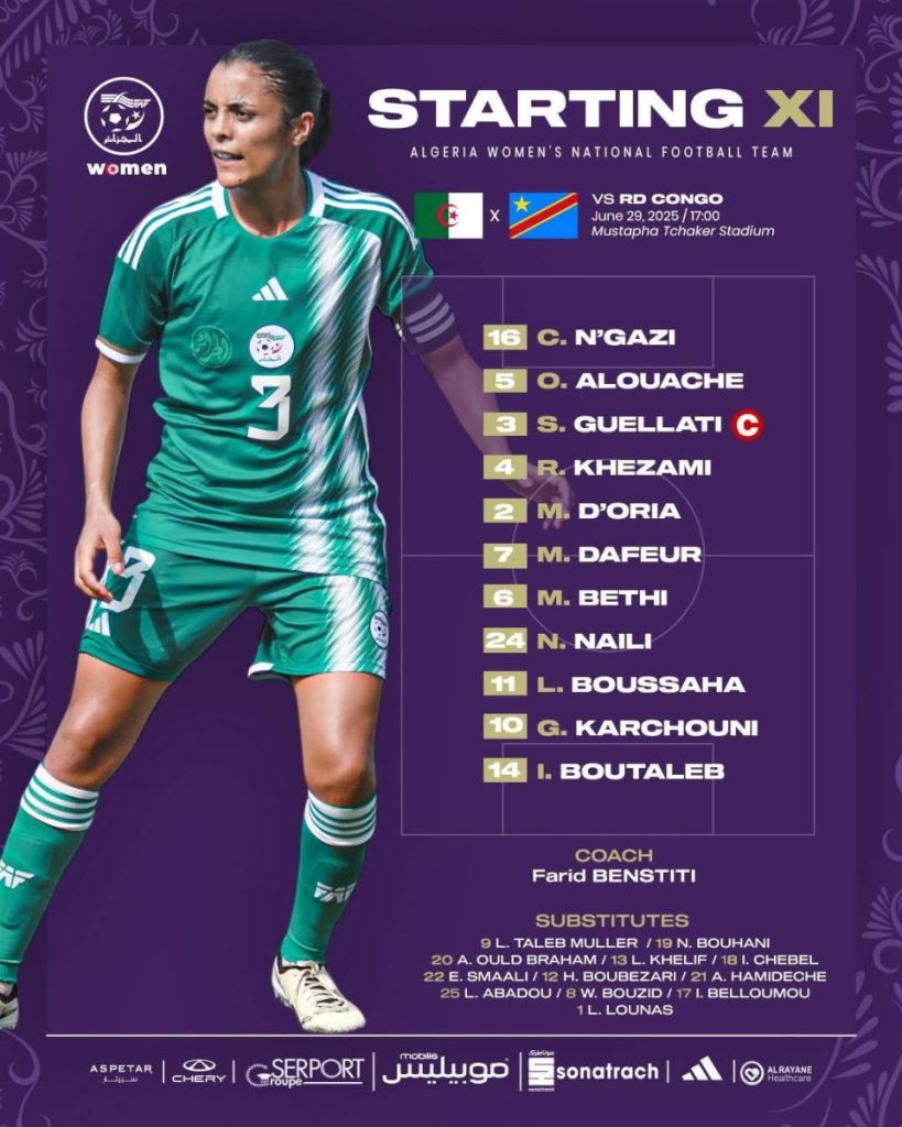 Compo Algérie contre RDC féminine