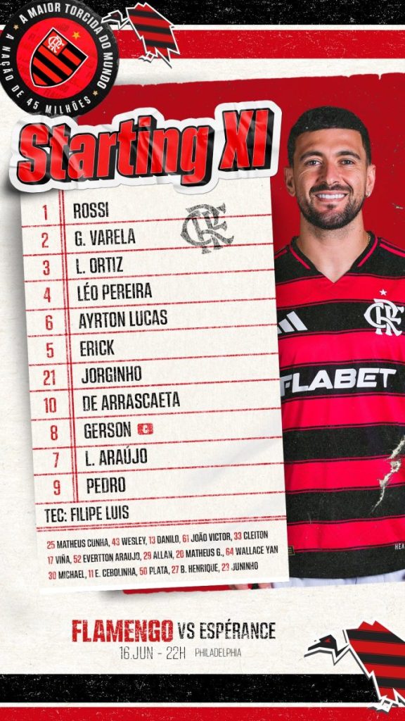 Compo Flamengo contre Espérance de Tunis