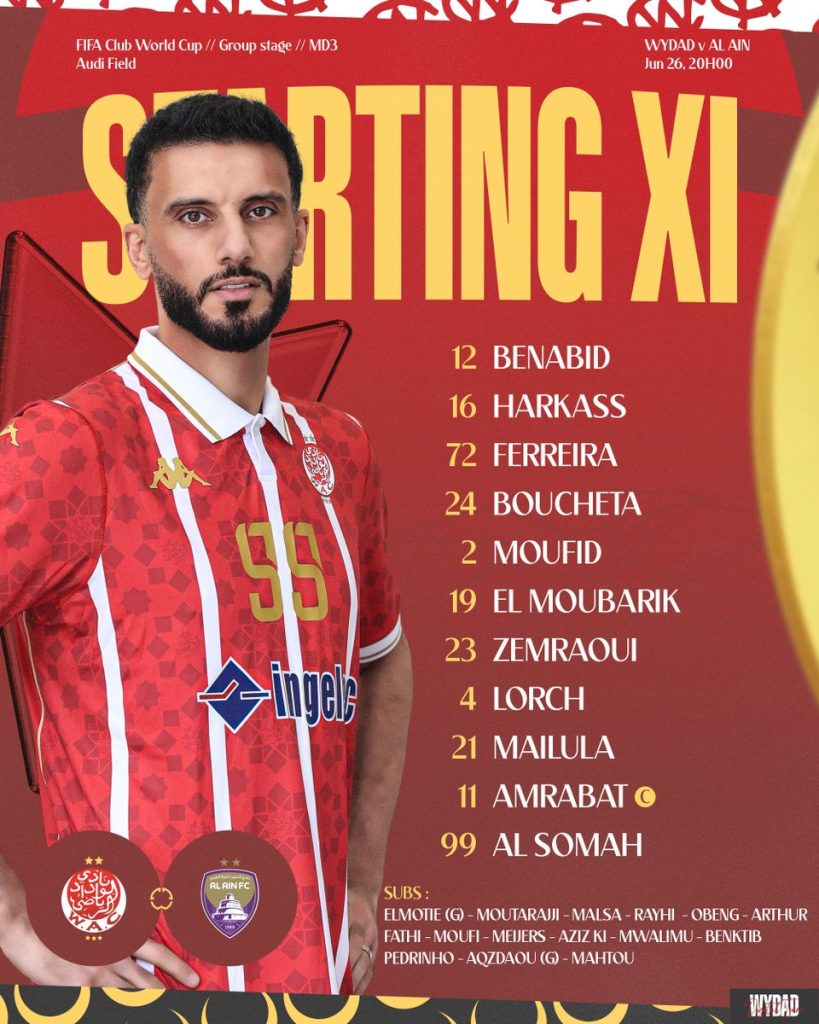 Compo Wydad contre Al Ain