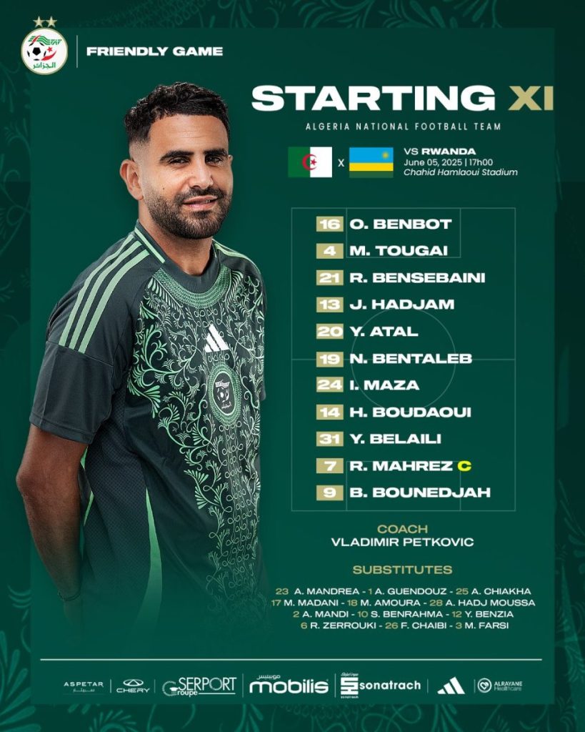 Compo d’Algérie contre Rwanda