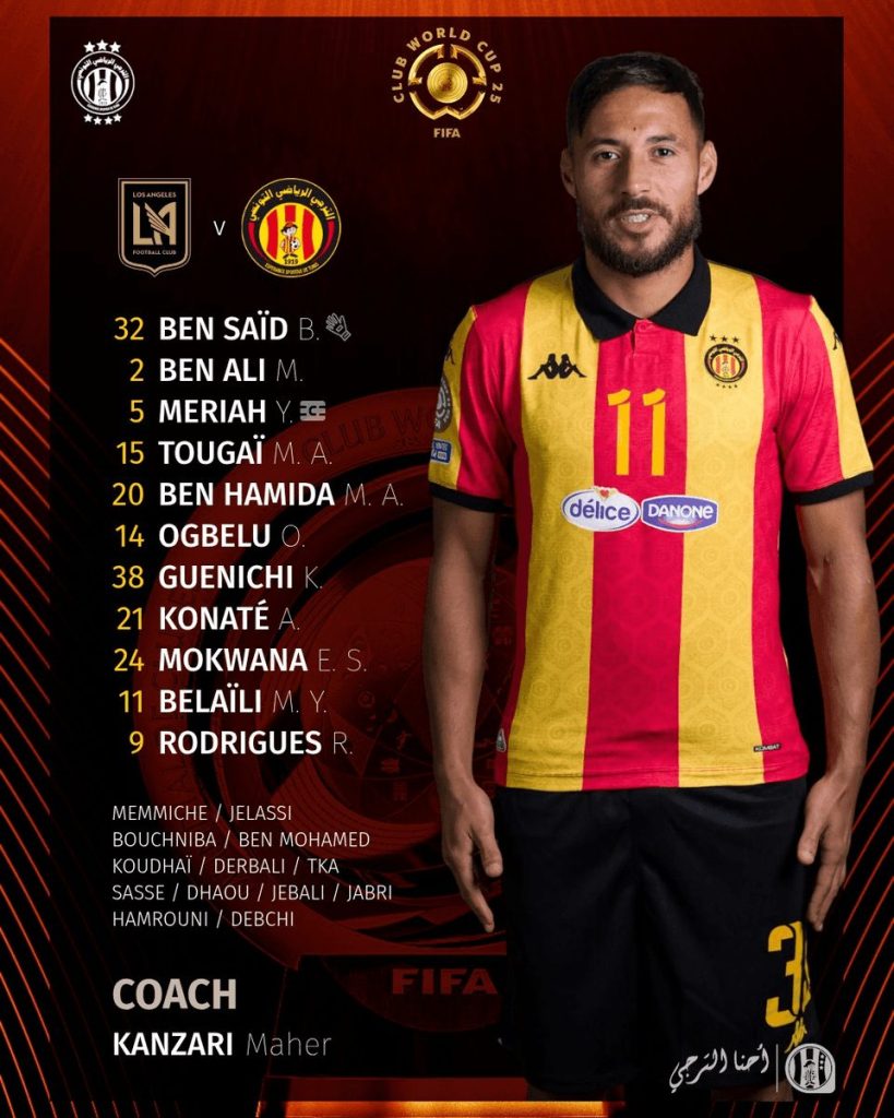 Compo de l’Espérance Tunis contre Los Angeles FC