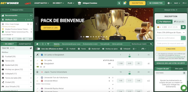 Betwinner est très attractif pour les joueurs africains