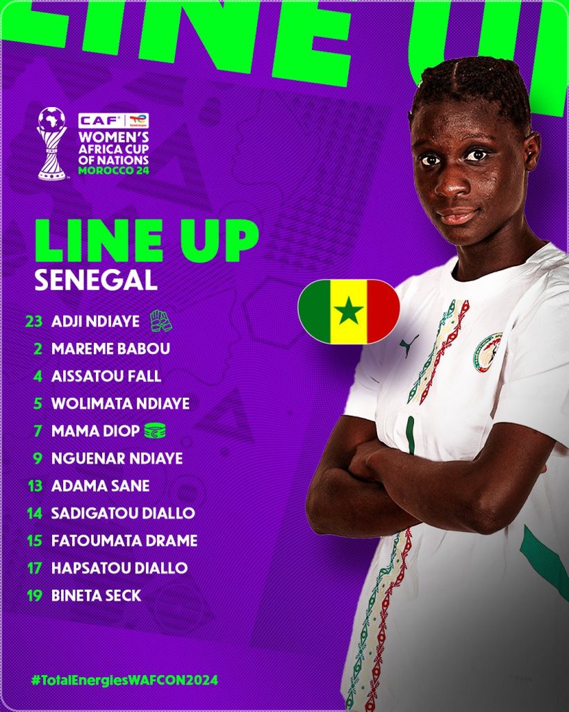 Compo Sénégal contre Maroc féminin