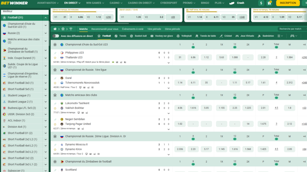 Avec le code promo Betwinner, parier sur le football.