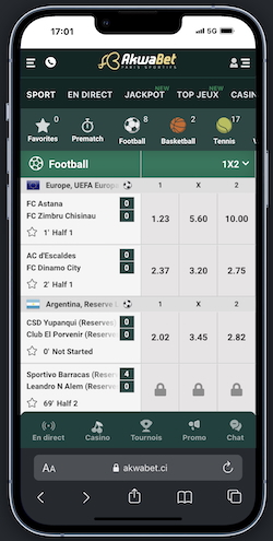 Notre opinion sur l'interface mobile Akwabet
