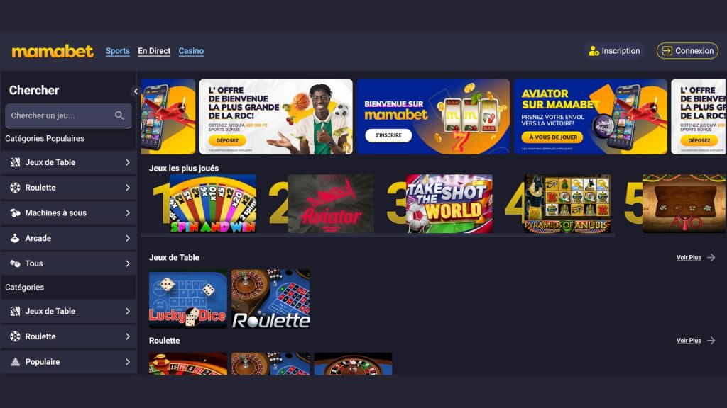 Accédez à une vaste offre de jeux de casino grâce au code Mamabet