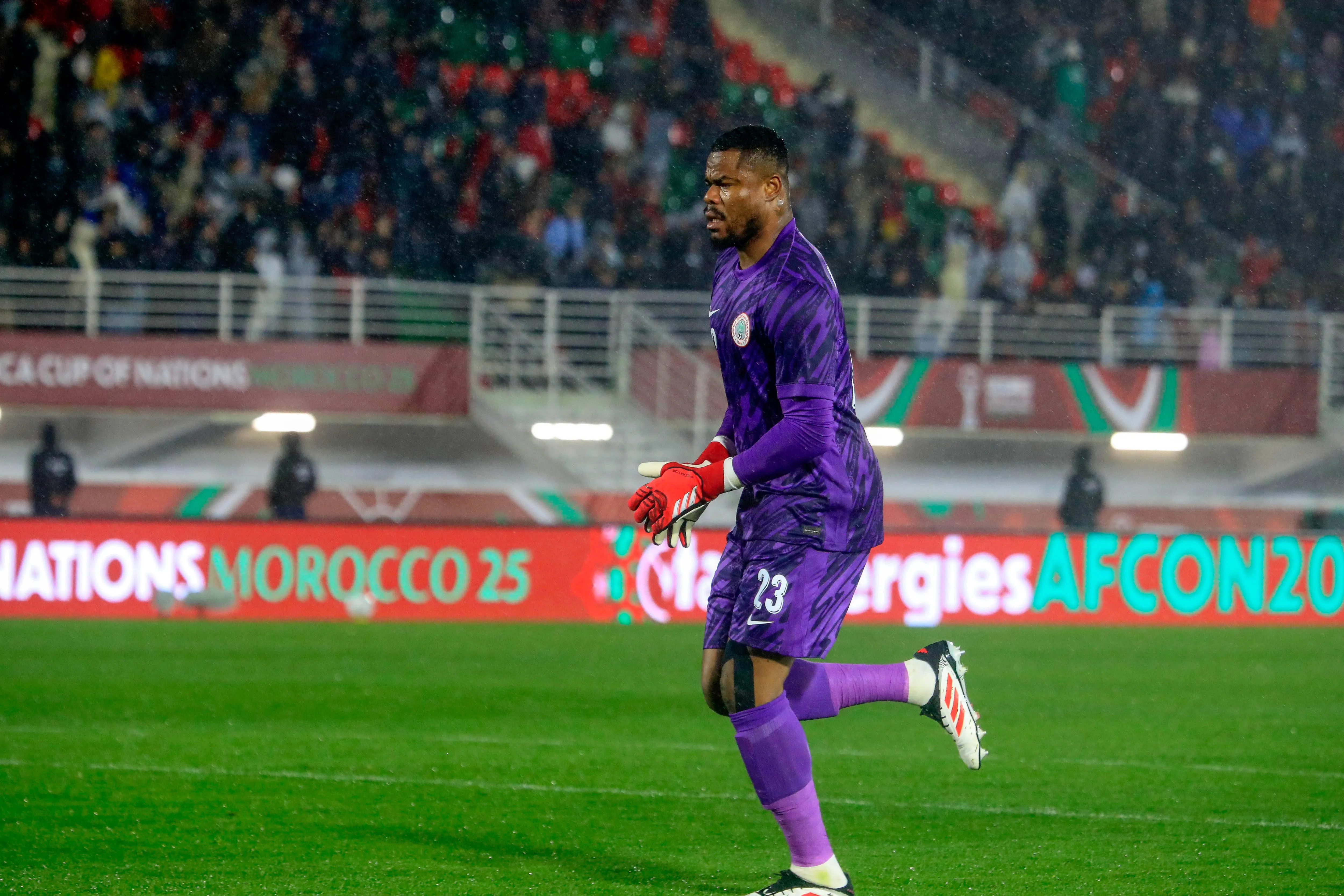 Stanley Nwabali in action for the Super Eagles of Nigeria