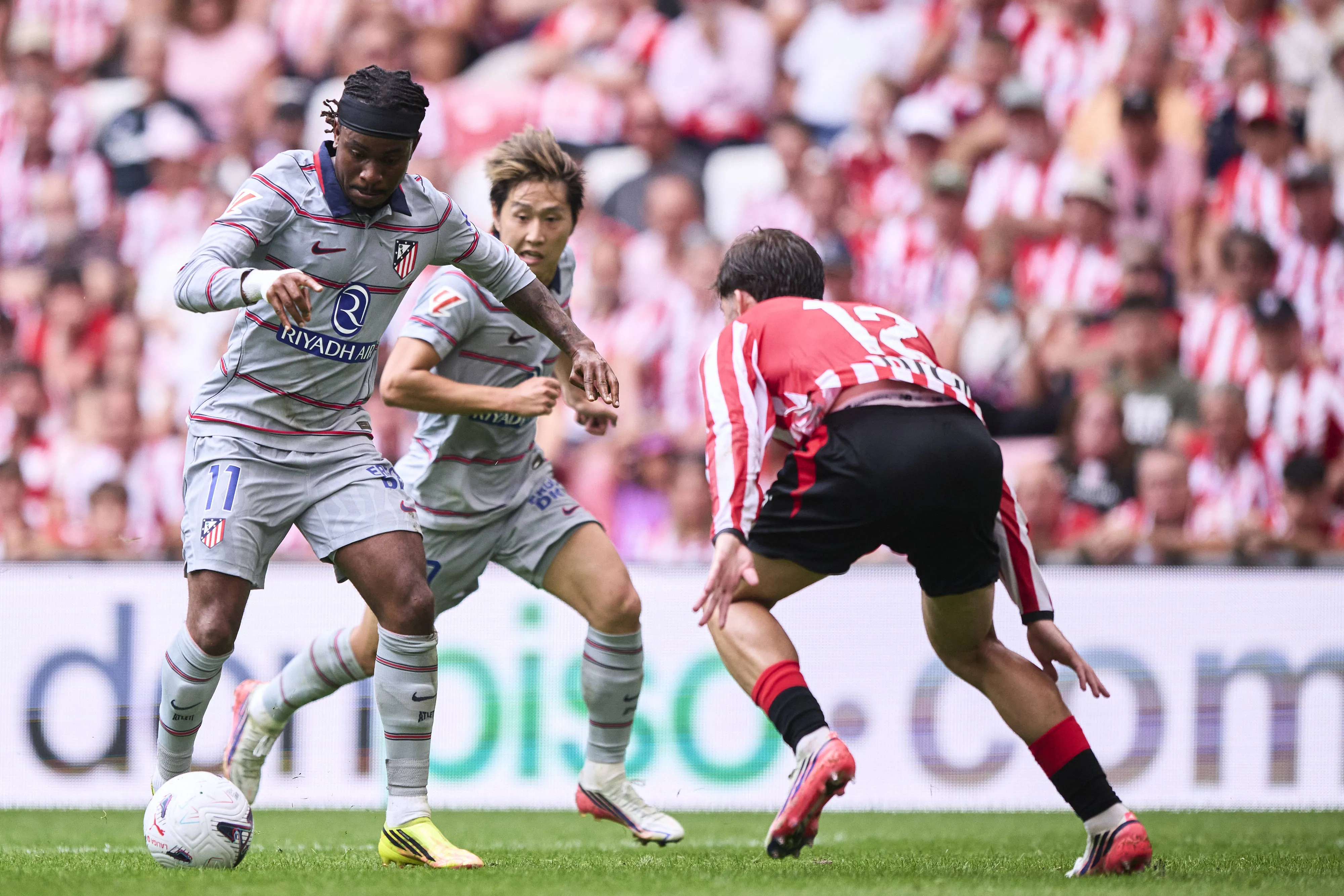 Ademola Lookman of Atletico de Madrid with the ball