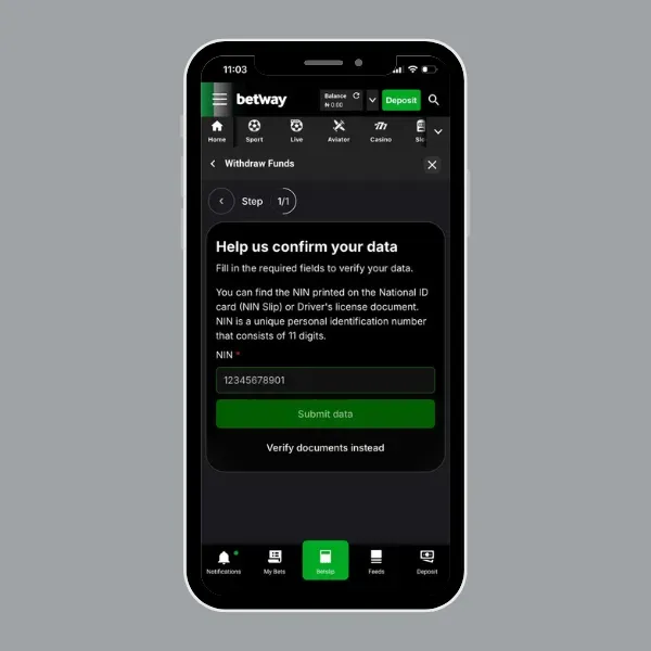 BetWay Verification Page