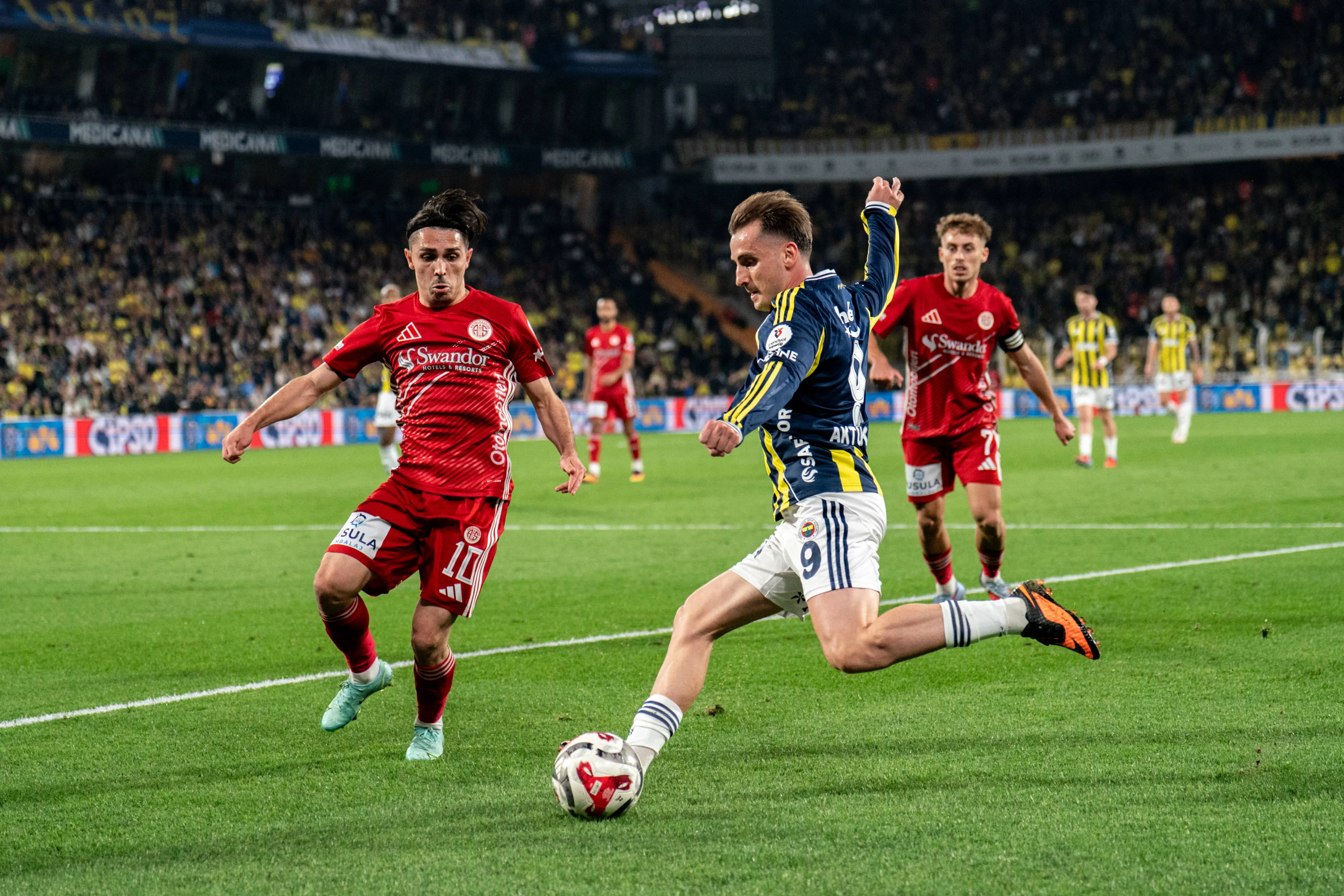 Muhammed Kerem Akturkoglu of Fenerbahce in action against Antalyaspor