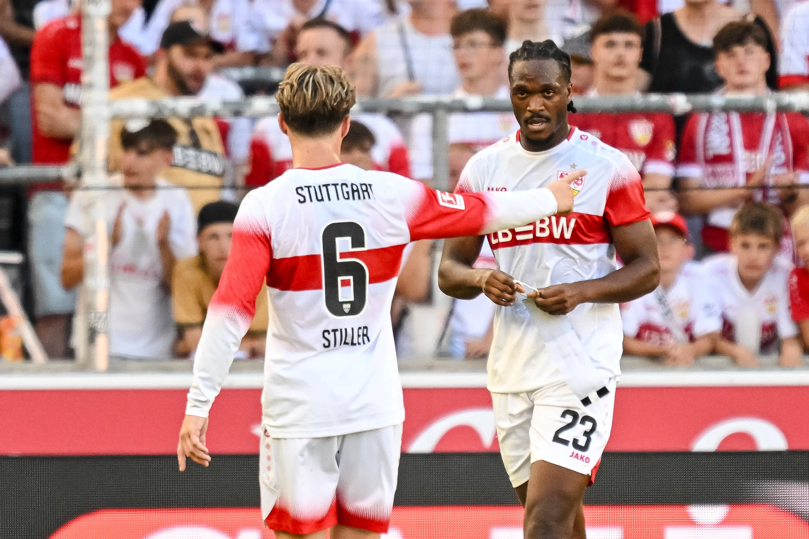  VfB Stuttgart stars Angelo Stiller and Dan-Axel Zagadou