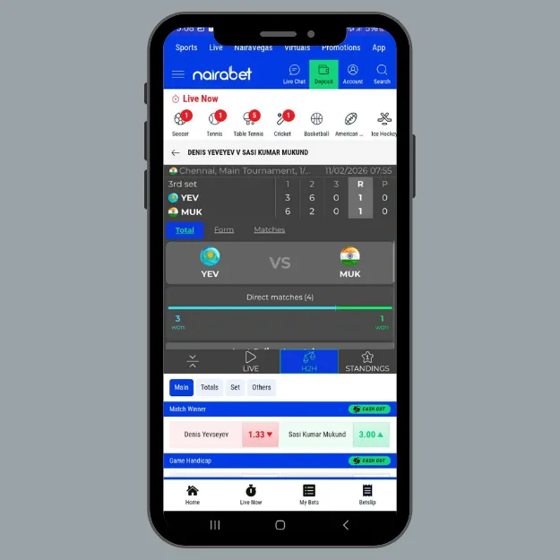Nairabet app live betting