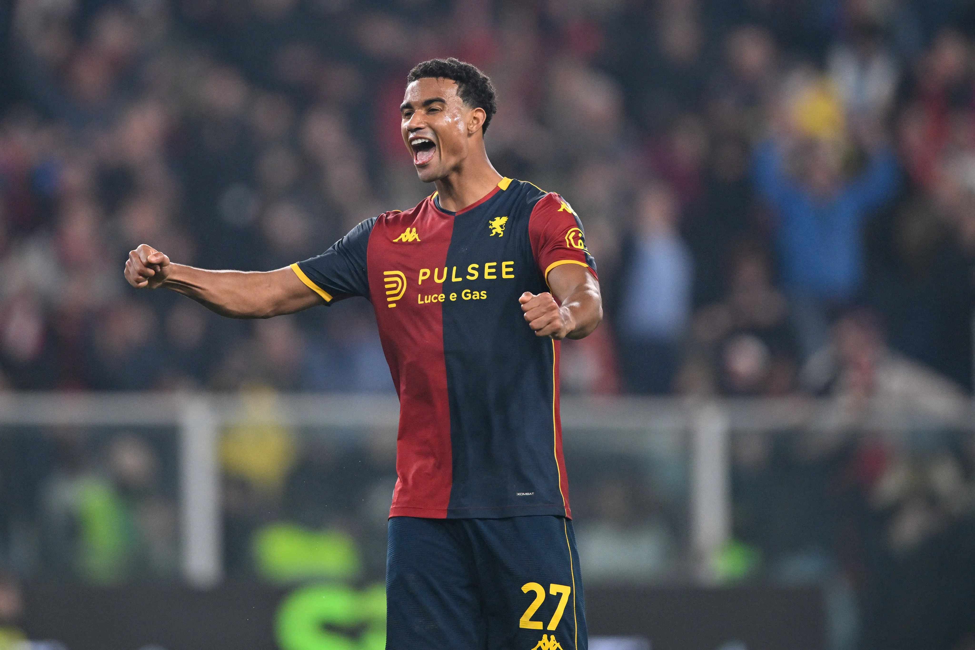 Alessandro Marcandalli Genoa CFC rejoices after winning