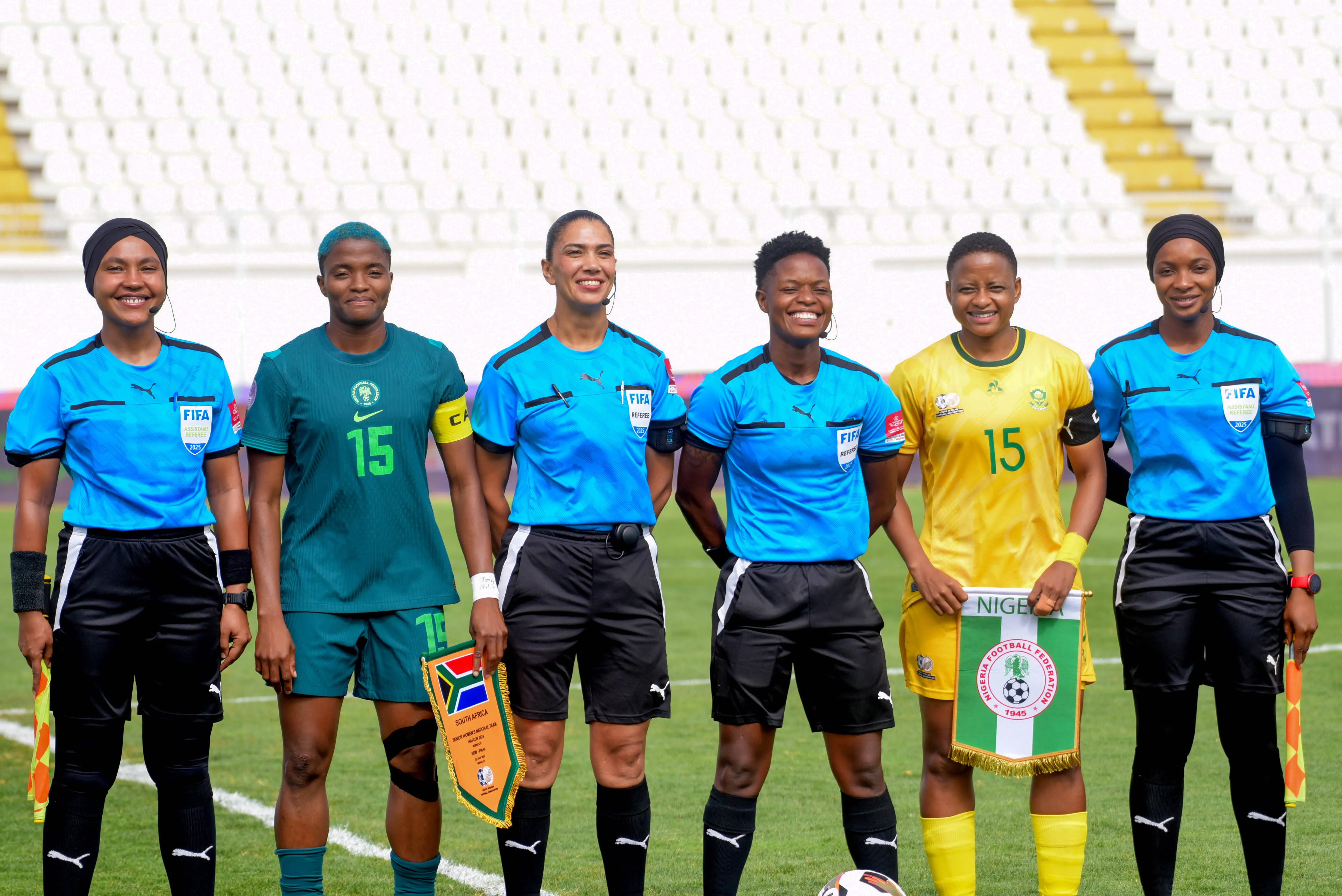 Nigeria and South Africa during the 2025 Women s Africa Cup of Nations WAFCON Semi Finals match between Nigeria and South Africa at Stade Larbi Zaouli on July 20, 2025 in Casablanca, Morocco.