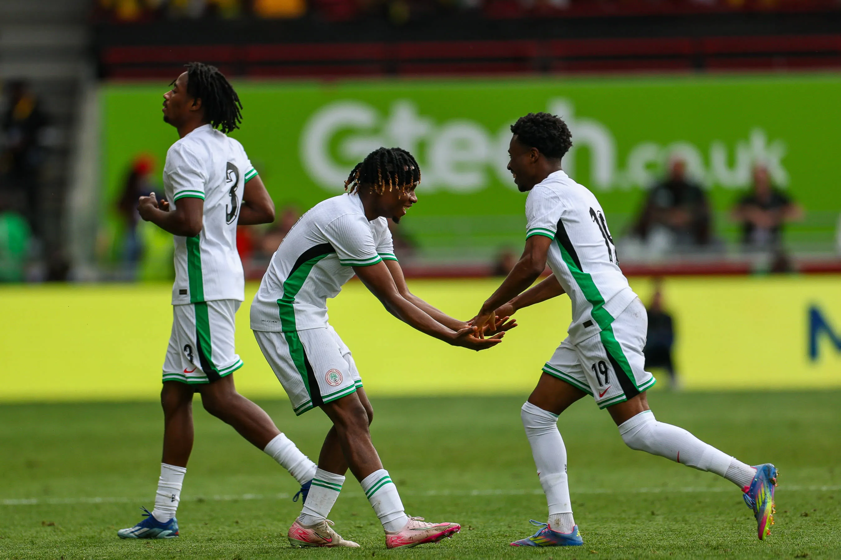 Super Eagles stars Nathan Tella and Samuel Chukwueze