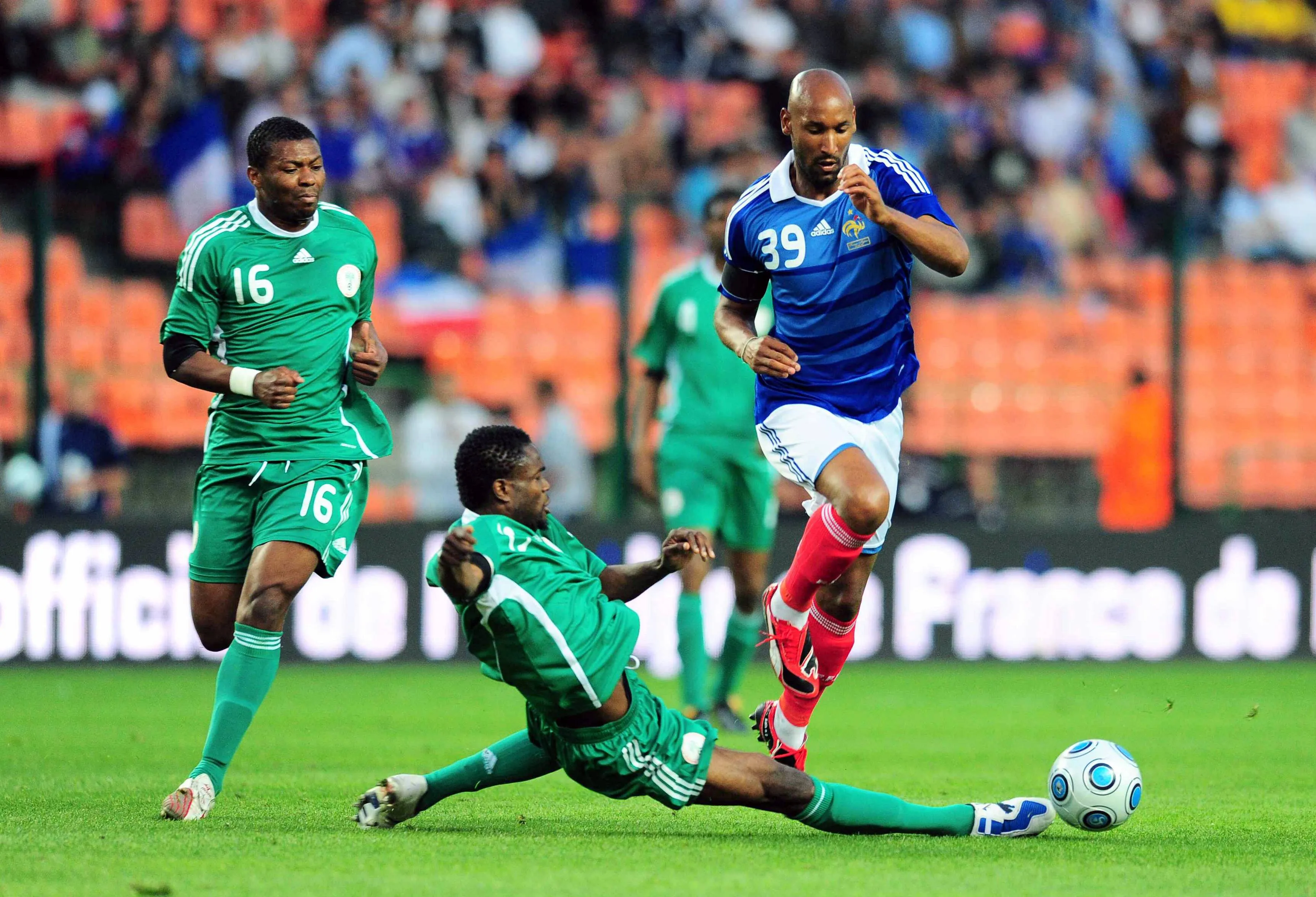 Nicolas Anelka France against Sam Sodje and Kalu Uche both Nigeria