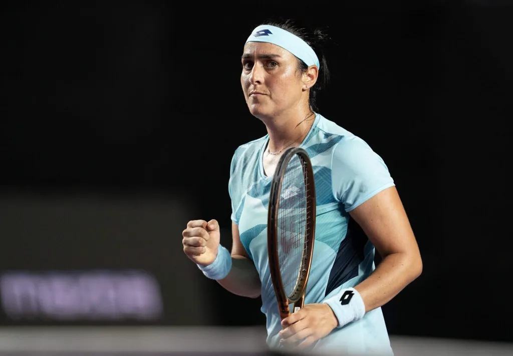 Ons Jabeur celebrates win over Vondrousova in WTA Finals