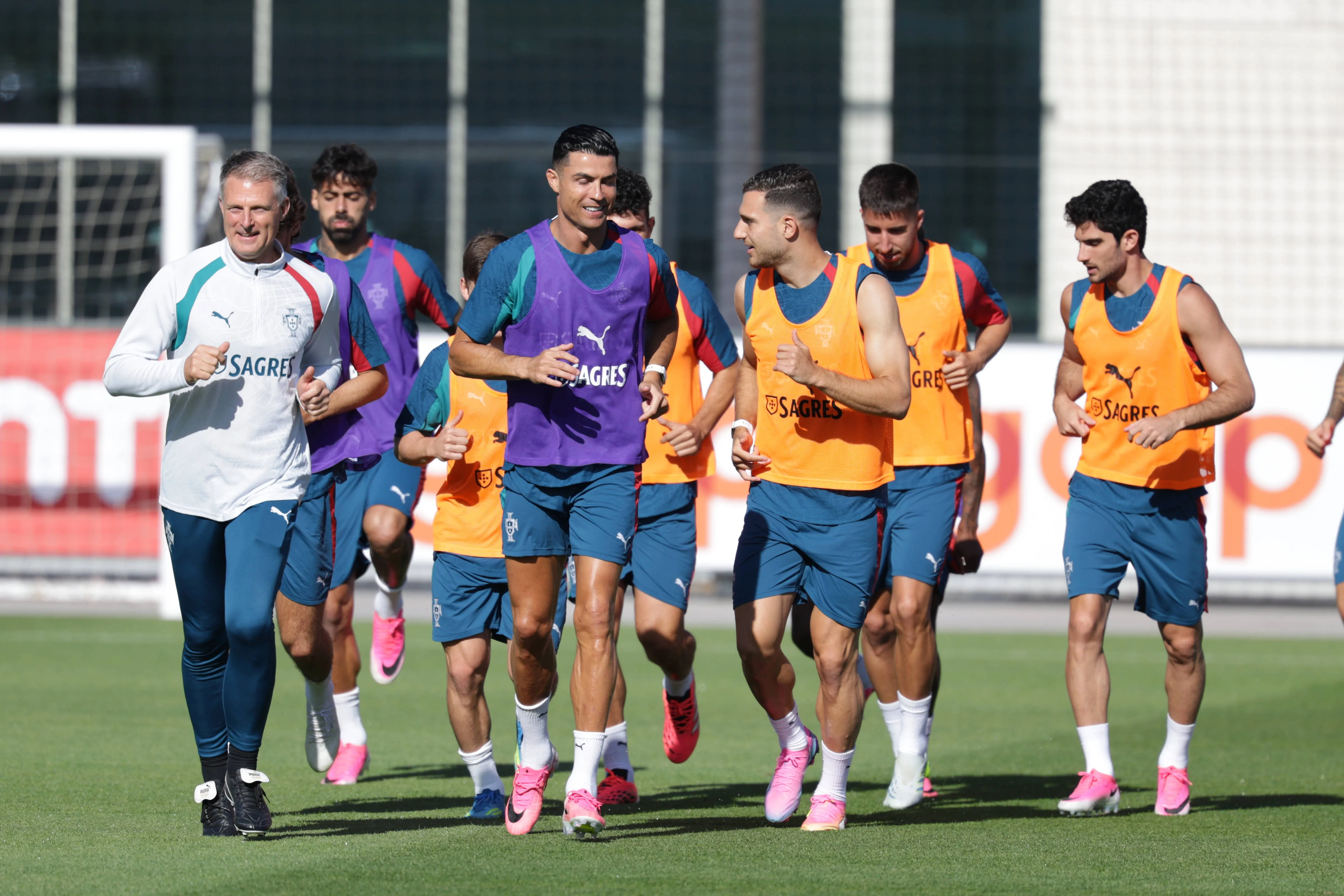 Cristiano Ronaldo, Diogo Dalot in Portugal training