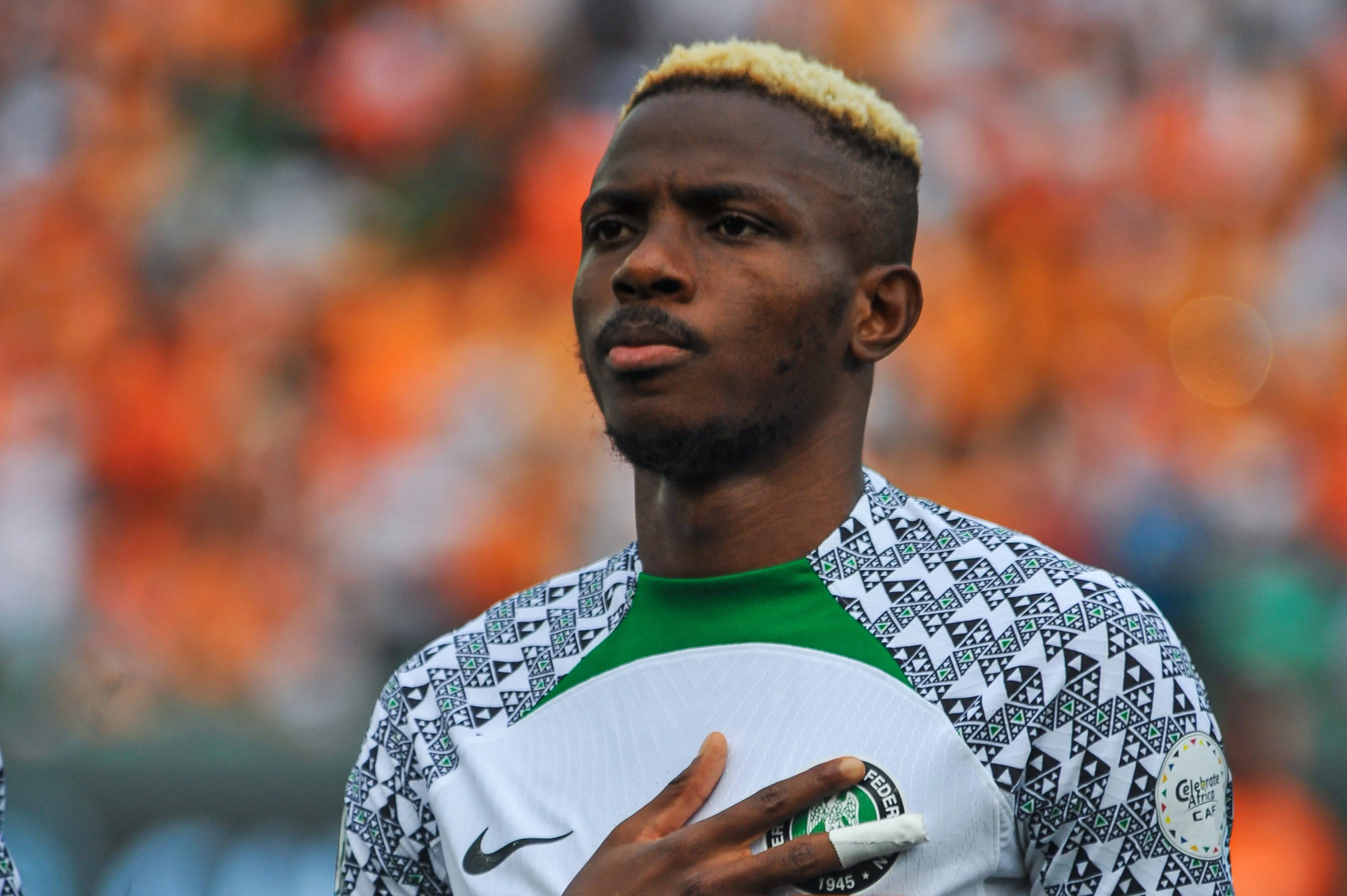 Victor Osimhen of Nigeria during the TotalEnergies Caf Africa Cup of Nations Afcon 2023 match between Cote D Ivoire and Nigeria at Stade D Ebimpe on January 18, 2024 in Abidjan.