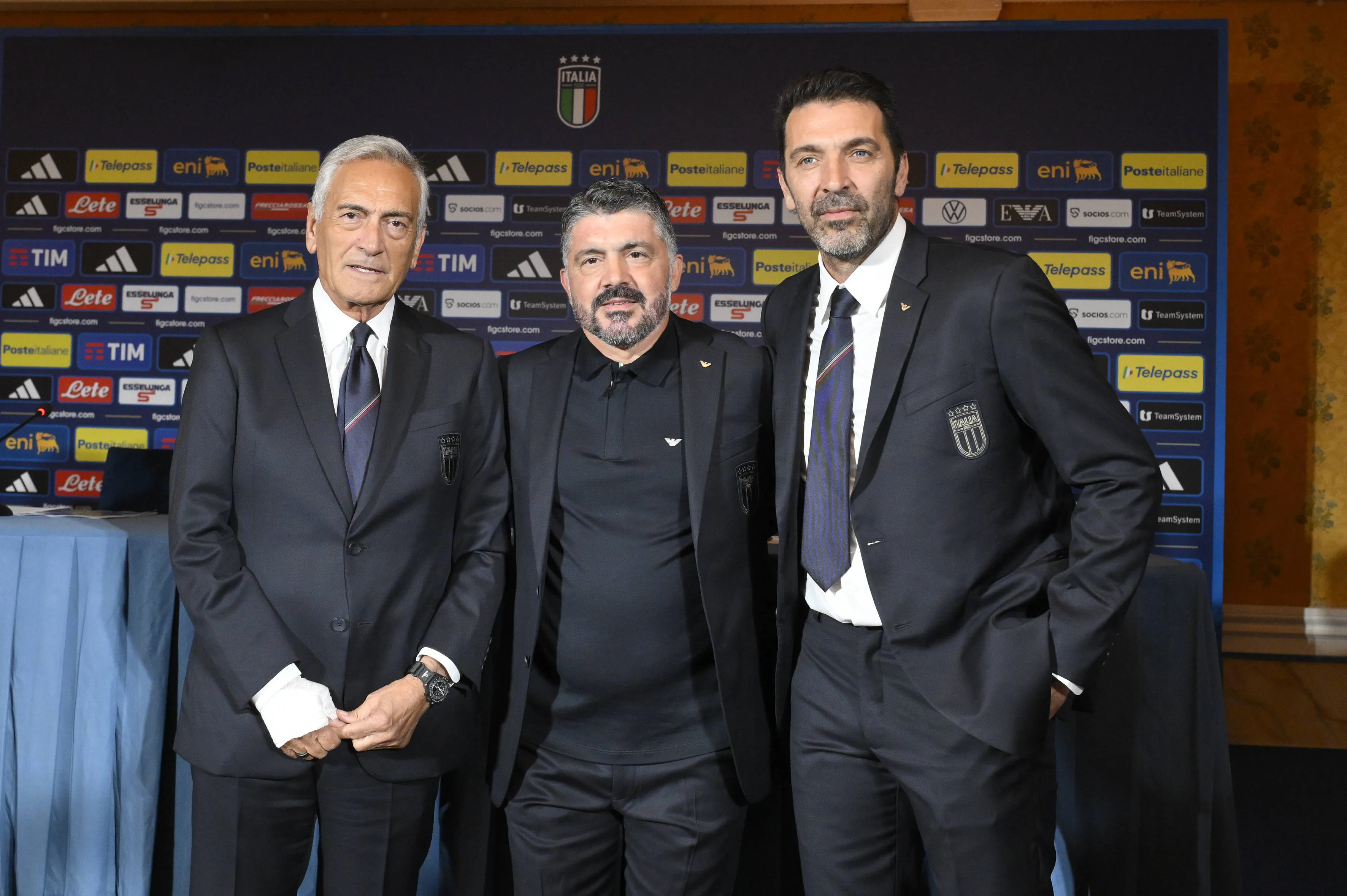  Gabriele Gravina Gennaro Gattuso and Gianluigi Buffon