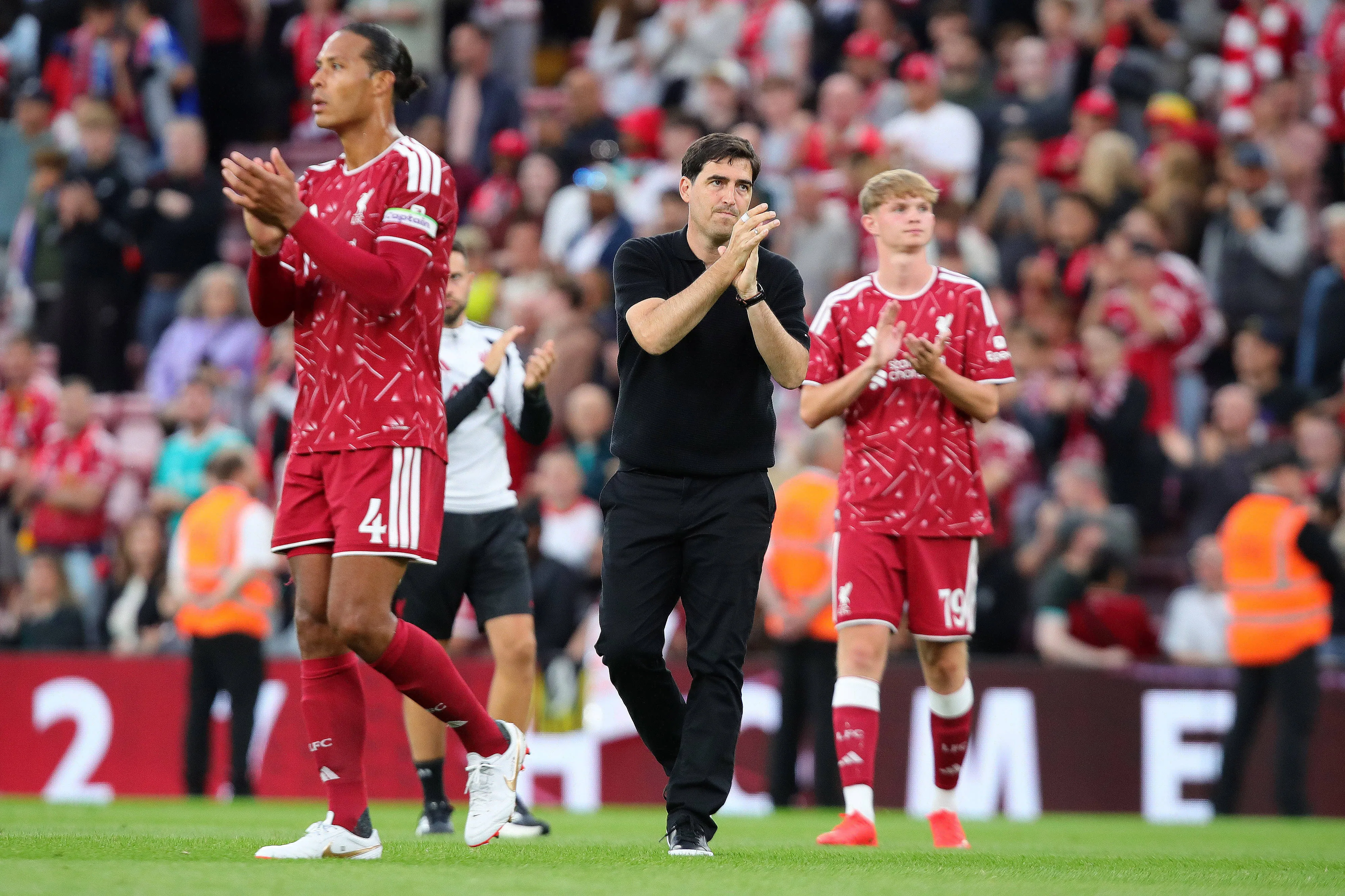 Andoni Iraola, manager of Liverpool. 