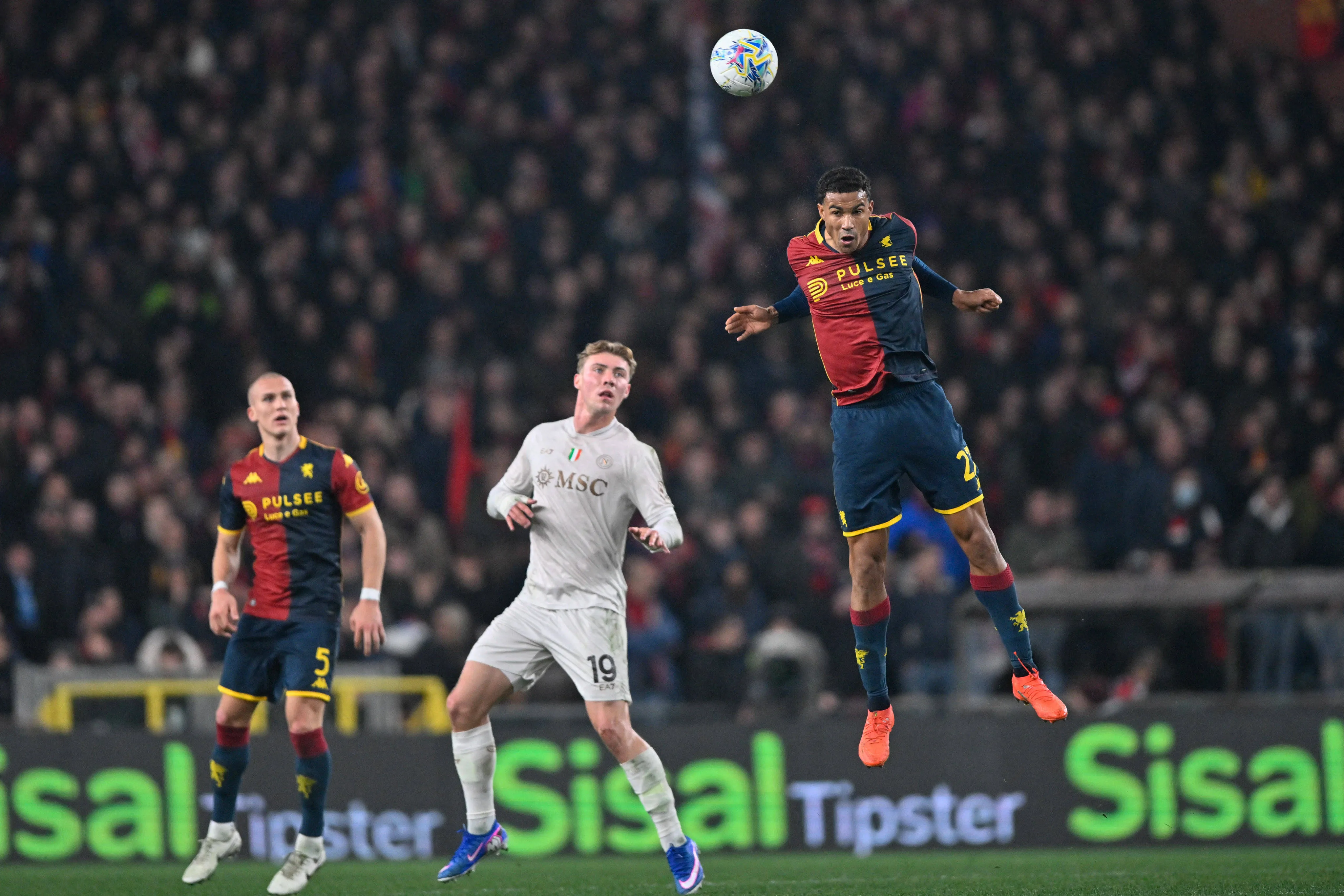 Leo Ostigard, Rasmus Hojlund, and Alessandro Marcandalli