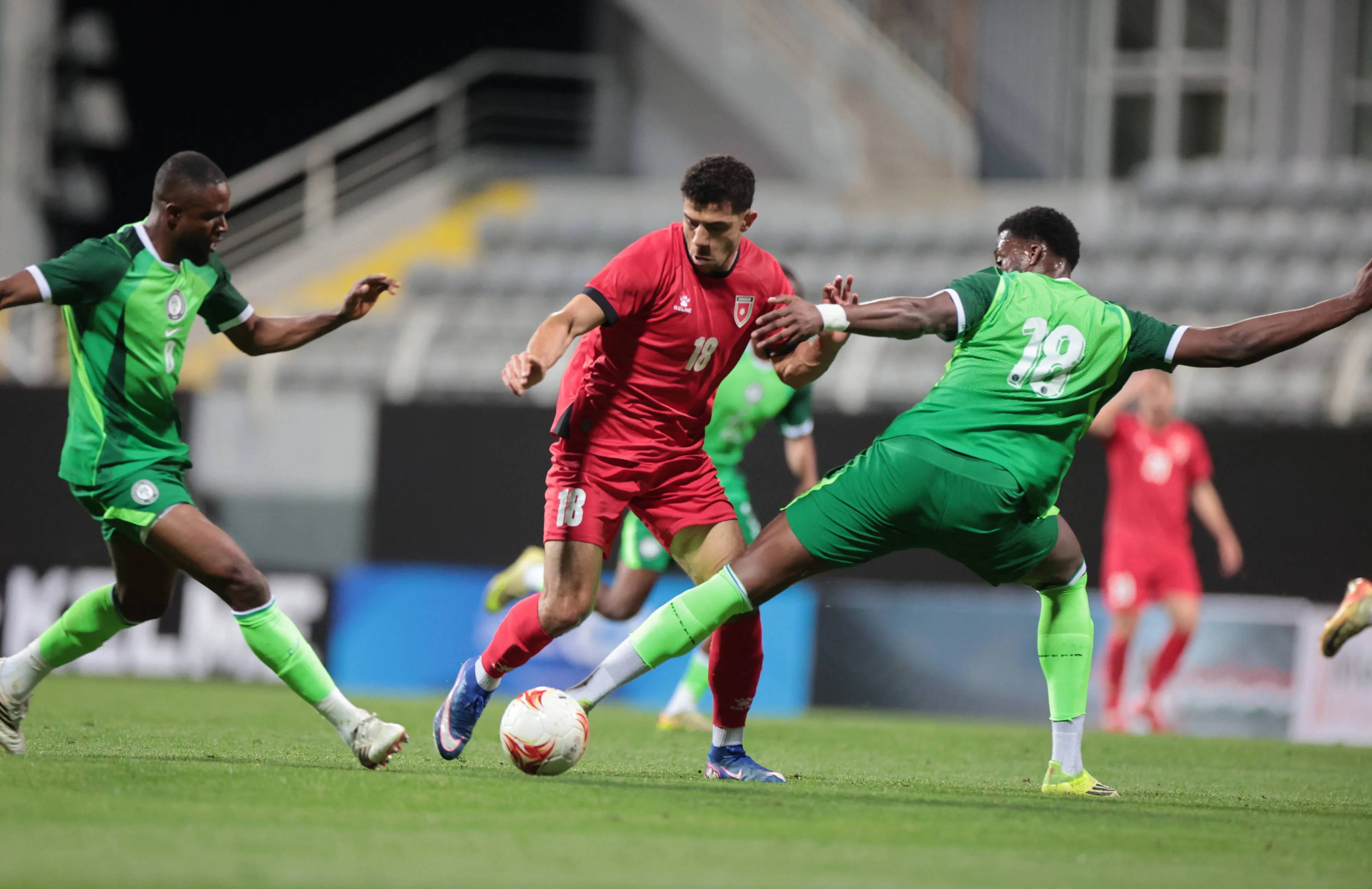 Super Eagles stars Emmanuel Fernandez and Frank Onyeka 