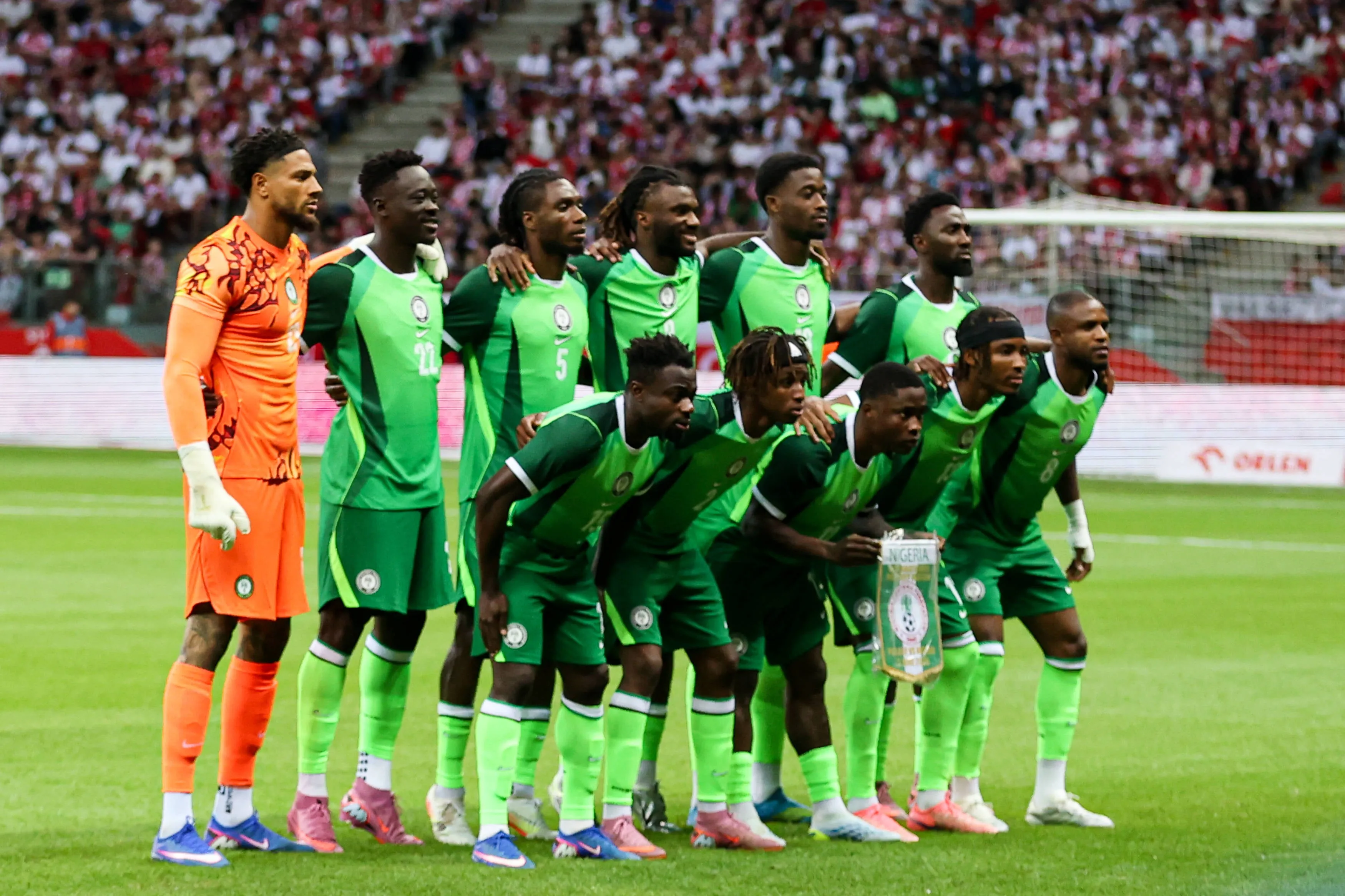 Super Eagles of Nigeria seen during the 2026 football match against Poland