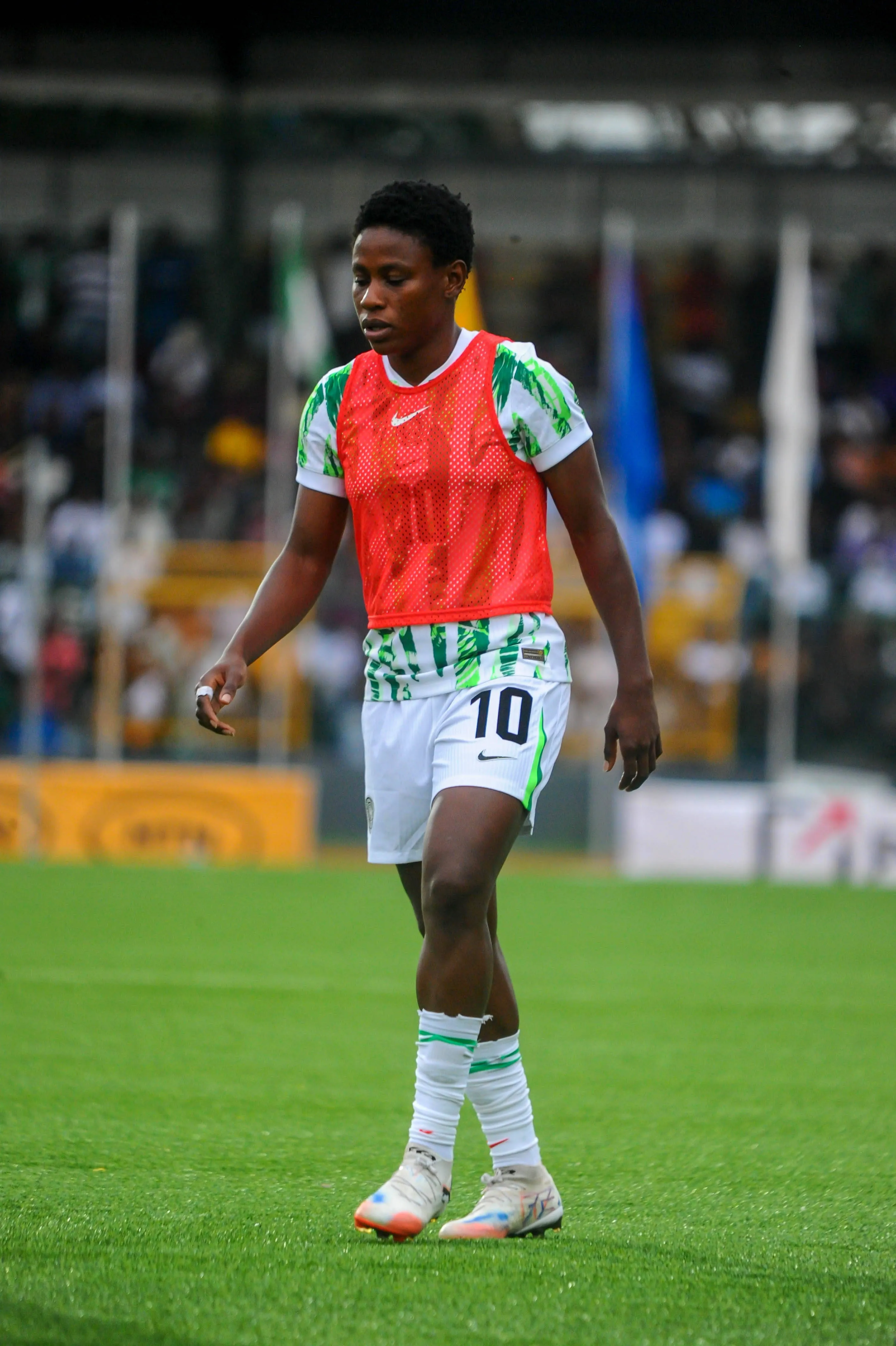 Christy Ucheibe of Nigeria during the 2026 Wafcon Qualifiers match between Super Falcons of Nigeria and Benin Republic.