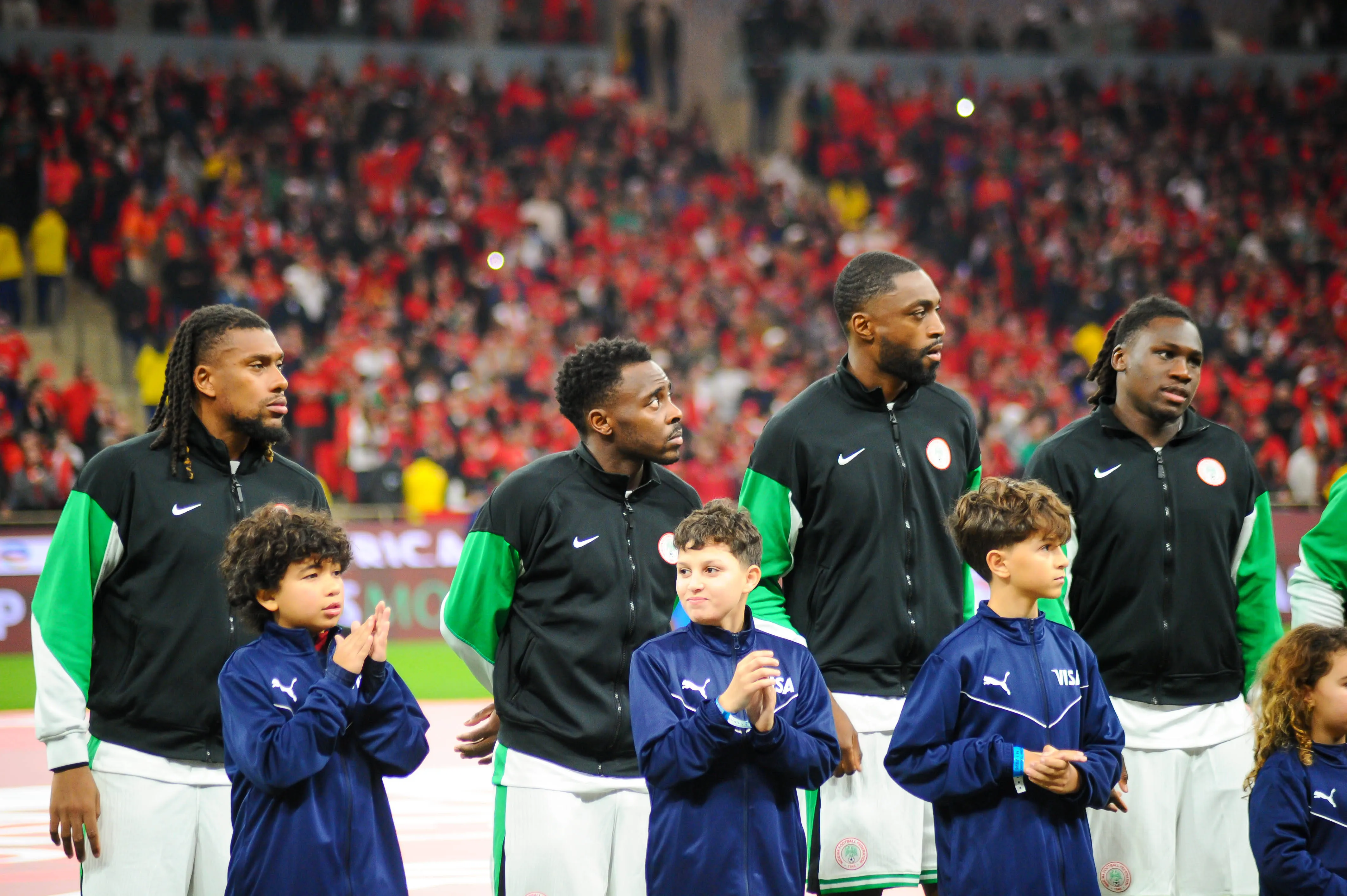 Alex Iwobi, Bright Osayi Samuel, Semi Ajayi and Calvin Bassey
