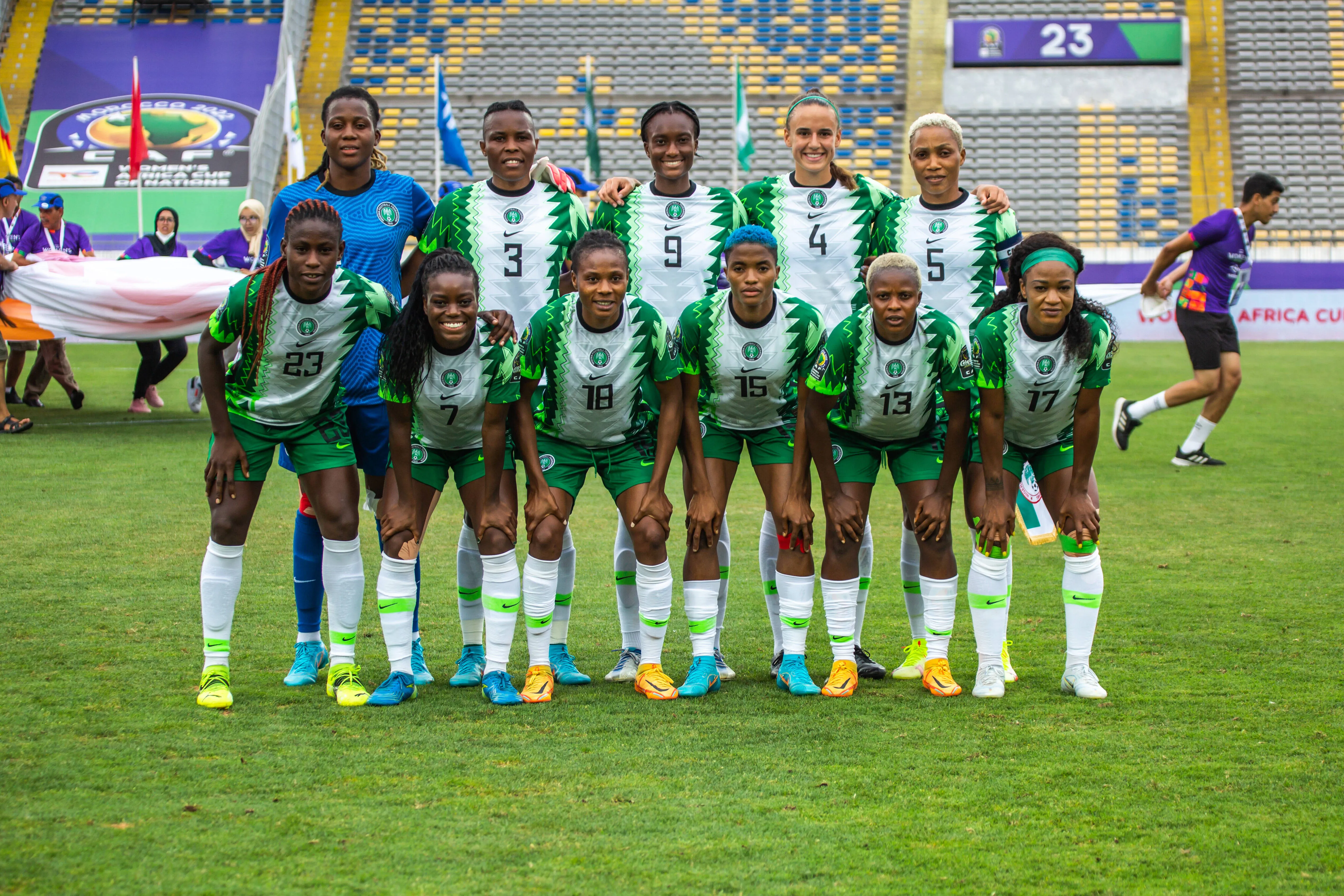 Super Falcons, Nigeria during the 2022 Africa Women Cup of Nations match between Cameroon and Nigeria at Mohammed V Complex on July 14, 2022 in Rabat, Morocco