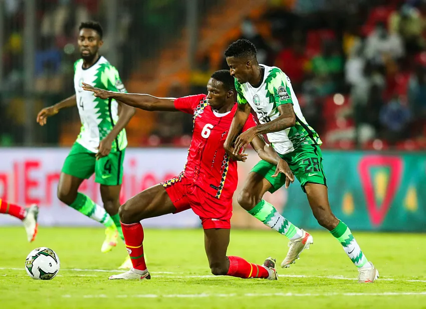 Peter Olayinka in action for Super Eagles