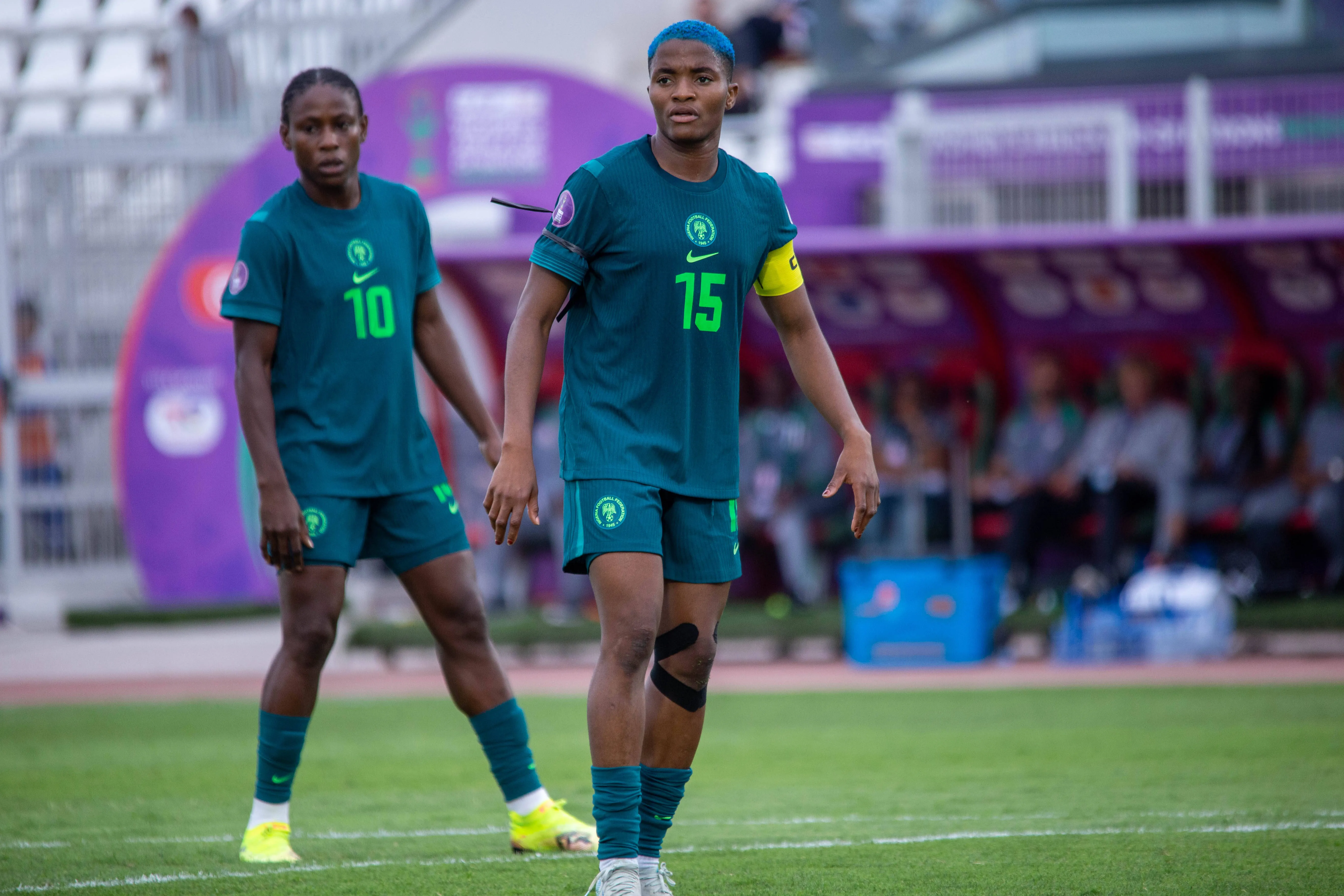 Rasheedat Ajibade and Christy Ucheibe of Nigeria.