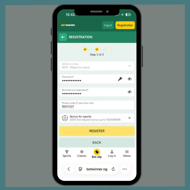 Betwinner promo code registration